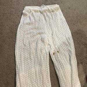 White cover up beach pants